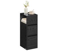 VASAGLE Kailyn Collection - Table de Chevet Étroite, Table d’Appoint, 2 Tiroirs, Compartiment Ouvert, Montage à Gauche ou à Droite, Chambre, Moderne, Noir d'encre LET656B56V1