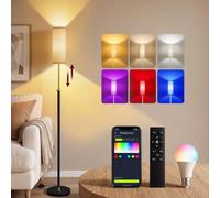 VASAGLE Lampadaire, Hauteur 178 cm, Abat-Jour en Tissu | Lampe sur Pied, Style Minimaliste, LED, Noir mat, Collection LUSIA LFL222BD02
