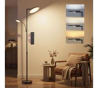 VASAGLE Lampadaire LED Réglable en Hauteur, Lampe sur Pied 42 W, Tête Orientable, pour Chambre, Bureau, Lampe de Lecture, Minuterie, Commande par Boutons et Télécommande, Noir Mat LFL028BD02