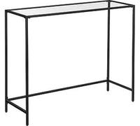 VASAGLE LGT026B01 Table console, table d'entrée, Sofa Point, plateau en verre trempé, montage facile, pieds réglables,