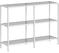 VASAGLE LGT027W01 Table console, étagère, 3 étagères en verre trempé, table d'entrée, 30 x 100 x 73 cm, structure en métal, moderne, pour l'entrée,