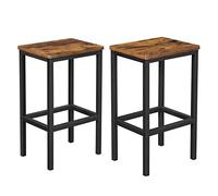 VASAGLE Lot de 2 Chaises de Bar, Tabourets Hauts, sièges, pour Cuisine, Salle à Manger, Salon, Style Industriel, Marron Rustique et Noir LBC65X