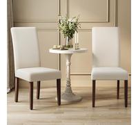 VASAGLE Lot de 2 Chaises de Salle à Manger, Chaises Cuisine, Dossier Haut, pour Cuisine, Assise Épaisse, 58 x 48 x 100 cm, Blanc Crème KDC158W01