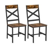 VASAGLE Lot de 2 chaises de Salle à Manger, chaises de Cuisine, Cadre en Acier, Design Ergonomique, Marron Rustique et Noir