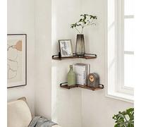 VASAGLE Lot de 2 Étagères d’Angle en L, Style Industriel Marron & Noir