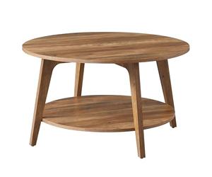 VASAGLE MAEZO Collection - Table Basse Ronde, Table de Salon à 2 Niveaux, pour Salon, 80 x 45 cm (Ø x H), Assemblage Facile, Marron Miel LCT243K41V1