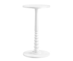 VASAGLE Mariel Collection - Table d’Appoint Ronde, Table à Boissons, Gueridon, pour Petits Espaces, Pied en Bois Massif, Style Mid-Century Modern, pour Salon, Chambre, Blanc Nuage LET293WB02