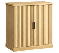 Vasagle Maxe Collection - Buffet, Console, Meuble De Rangement Avec Étagères Réglables, Portes Cannelées, Style Transitionnel, Pour Cuisine, Salle À Manger, Beige Chêne