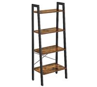 VASAGLE Étagère LLS44X – 4 niveaux, cadre en acier, style industriel, marron rustique/noir