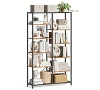 VASAGLE Meuble de Rangement 5 Niveaux, ÉtagÈre, BibliothÈque Enfant, pour Salon, Chambre, Salle de Bain, Cuisine, EntrÉe, Montage Facile, Marron Rustique et Noir LLS155B01