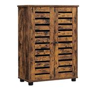 VASAGLE Meuble de Rangement, Armoire Salle de Bain, 2 Portes persiennes | Placard, Buffet, 2 Planche réglable en Hauteur, pour salon, Chambre, couloir, Marron Rustique, Collection HANIS BBK142X01