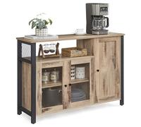 VASAGLE Meuble de Rangement Buffet avec 3 Portes pour Salle à Manger, Salon, Cuisine, 33 x 110 x 75 cm, Style Industriel, Marron Chameau et Noir Encre LSC096B50