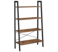VASAGLE Meuble de Rangement, Étagère Rangement 4 Niveaux, Bibliothèque, pour Salon, Chambre, Cuisine, Bureau, Style Industriel, Cadre en Acier, Marron Rustique et Noir LLS144B01