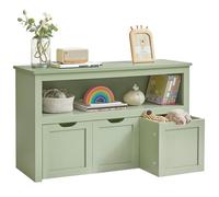 VASAGLE Meuble de Rangement pour Jouets, Étagère pour Enfants, Armoire, Commode, avec 3 Rangements à roulettes, pour Salon, Chambre, Salle de Jeu, 30 x 102 x 60 cm, Vert Olive LHS380CE01