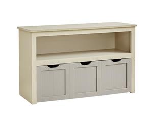 VASAGLE Meuble de Rangement pour Jouets, Étagère pour Enfants, Armoire, Commode, avec 3 Rangements à roulettes, pour Salon, Chambre, Salle de Jeu, 30 x 102 x 60 cm, Beige Sable LHS380K01