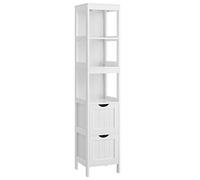 VASAGLE Meuble de Salle de Bain, Commode à 2 Tiroirs | Meuble de Rangement sur Pied, 3 Compartiments Ouverts, pour Salon, Cuisine, Blanc Nuage, Collection SOFIE BBC66WT