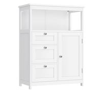 VASAGLE Meuble de Salle de Bain, Commode, Placard, Armoire, avec Étagères Réglables, 3 Tiroirs, 30 x 60 x 80 cm, Blanc