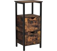 VASAGLE Meuble de salle de bain, meuble de rangement mince pour la salle de bain avec 2 tiroirs, compartiment ouvert, gain de place, 37 x 30 x 80 cm, rust