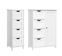 VASAGLE Meuble de Salle de Bain, Placard, Meuble de Rangement, Tiroirs, Placard, Style Moderne, pour Salle de Bain, Salon, Cuisine, Blanc BBC782P31