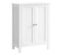 VASAGLE Meuble Salle de Bain sur Pieds, Armoire de Rangement, Placard avec 2 Étagères Réglables, 30 x 60 x 80 cm, Blanc BCB60W