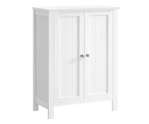 VASAGLE Meuble Salle de Bain sur Pieds, Armoire de Rangement, Placard avec 2 Étagères Réglables, 30 x 60 x 80 cm, Blanc BCB60W