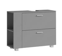 VASAGLE Meuble sous lavabo, compartiments ouverts d'un côté, interchangeable à droite ou à gauche, grande ouverture pour siphons, 30 x 80 x 64 cm, gris tourterelle BBK502G01