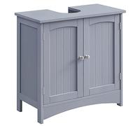 VASAGLE Meuble sous Lavabo, Meuble de Salle de Bain, Placard sous Vasque, avec 2 Portes, Étagère Réglable, Beaucoup d’Espace de Rangement, Style Cottage, 30 x 60 x 60 cm, Gris Mystique BBC001P36