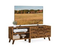 VASAGLE Meuble TV 2 Portes, Étagères Réglables, 140x40x50cm | Support Télé pour Télévisions 60 Pouces, Salon, Salle à Manger, Chambre, Marron Rustique, Collection MIRANTA LTV027X01