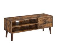 VASAGLE Meuble TV, pour Télévision jusqu'à 55 Pouces,Rangement Consoles de Jeux,Style Rustique,Marron Rustique