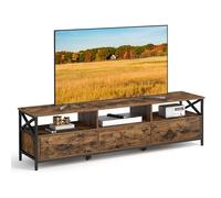 VASAGLE Meuble TV pour Télévision jusqu'à 80 Pouces, Support Télé, 3 Tiroirs en Tissu, 3 Étagères, 178 x 40 x 50 cm, Salon, Chambre, Cadre en Acier, Marron Rustique et Noir LTV303KD01