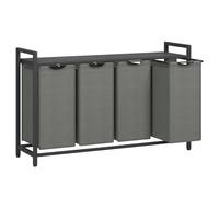 VASAGLE Panier à Linge 4 Cases Sacs Amovibles Cadre Métal Tri Vêtements 116x72cm