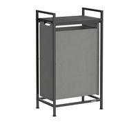 VASAGLE Panier à Linge, Corbeille à Linge Sale, Sac Amovible en Tissu Oxford, Étagère, Cadre en Métal, 47 L, 42 x 28 x 75 cm, Gris Ardoise et Gris Anthracite BLH001G01