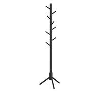 VASAGLE Porte-manteau sur Pieds, en Bois, en Forme d’Arbre, 8 Crochets, 3 Hauteurs Réglables, pour Vêtements, Chapeaux, Sacs, Entrée, Salon, Chambre, Bureau, Noir RCR004B01