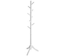 VASAGLE Porte-manteau sur Pieds, en Bois, en Forme d’Arbre, 8 Crochets, 4 Hauteurs Réglables, pour Vêtements, Chapeaux, Sacs, Entrée, Salon, Chambre, Bureau, Blanc RCR60WT