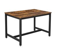VASAGLE Table à Dîner pour 4 Personnes, Cuisine, 120 x 75 x 75 cm, Cadre Métallique Robuste, Style Industriel, pour Salon, Salle à Manger, Marron Rustique-noir KDT75X