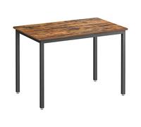 VASAGLE Table de Bar, Table de Cuisine, 70 x 110 x 77 cm, pour 4 Personnes, pour Salle à Manger, Salon, Bureau, Style Industriel, Marron Rustique et Noir Mat KDT081B01
