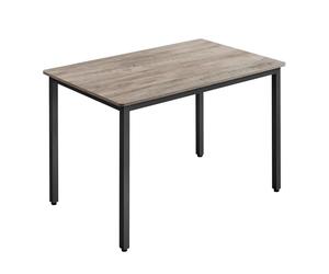 VASAGLE Table à Manger avec 2 Bancs, Ensemble de 3 Meubles | Table de cuisine, 110 x 70 x 77 cm, Grège chiné-noir mat, Collection BARNET KDT081G01