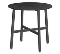 VASAGLE Table à Manger, Table de Cuisine Ronde, 80 x 75 cm (Diamètre x H) | pour Salon, Bureau, Style Moderne, Noir Boisé et Noir Mat, Collection BARNET KDT080B02V1