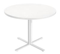 VASAGLE Table à Manger, Table de Cuisine Ronde, 80 x 75 cm (Diamètre x H) | Style moderne basique, pour salon, bureau, grège chiné et noir mat, Collection BARNET KDT080G01
