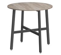 VASAGLE Table à Manger, Table de Cuisine Ronde, 80 x 75 cm (Diamètre x H) | Style moderne basique, pour salon, bureau, Grège chiné et noir mat, Collection BARNET KDT080G01