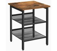 VASAGLE Table basse de salon, table de chevet pour chambre à coucher, avec 2 étagères réglables en maille, construction en métal stable, LET23X