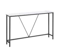 VASAGLE Table Console, Bout de Canapé Fin pour Salon, Montage Facile | Table d’Entrée, Table de Couloir, Blanc marbré et Noir mat, Collection BARNET LNT020W01