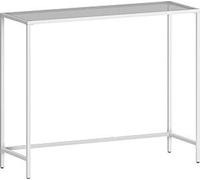 VASAGLE Table console, table d'appoint, plateau en verre trempé, table moderne à poser à côté du canapé, facile à monter, pieds réglables