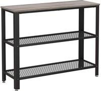 VASAGLE Table console, Table d'entrée avec 2 étagères grillagées, Table d'appoint