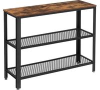 VASAGLE Table console, Table d'entrée avec 2 râpes, Table d'appoint, Sideboard, Salon, Entrée, 101,5 x 35 x 80 Cm, Mince, Acier, Design industriel