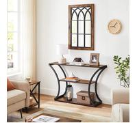 VASAGLE Table Console, Table d'entrée, Pieds courbés, Dessus de Table allongé, Style Industriel, Marron Rustique et Noir