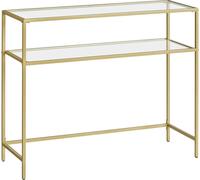 VASAGLE Table console, table d'entrée, Sofa Point, plateau de table en verre trempé, montage facile, pieds réglables, pour salon, entrée