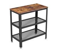 VASAGLE Table d'appoint, 60 x 30 x 60 cm, Style industriel, table console, 2 Étagères en maille, Marron rustique LET33BX