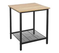VASAGLE Table d’appoint, Table de Chevet, Bout de canapé, Structure en Acier Robuste, pour Salon, Chambre, Montage Simple, Marron Miel et Noir LET202B05