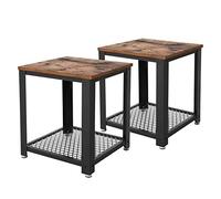 VASAGLE Table d'Appoint 2 Tables de Chevet Table Basse avec Rangement Armature en métal pour Cuisine, Chambre Style Industriel Look Vintage Aspect usagé Table rétro LET82X